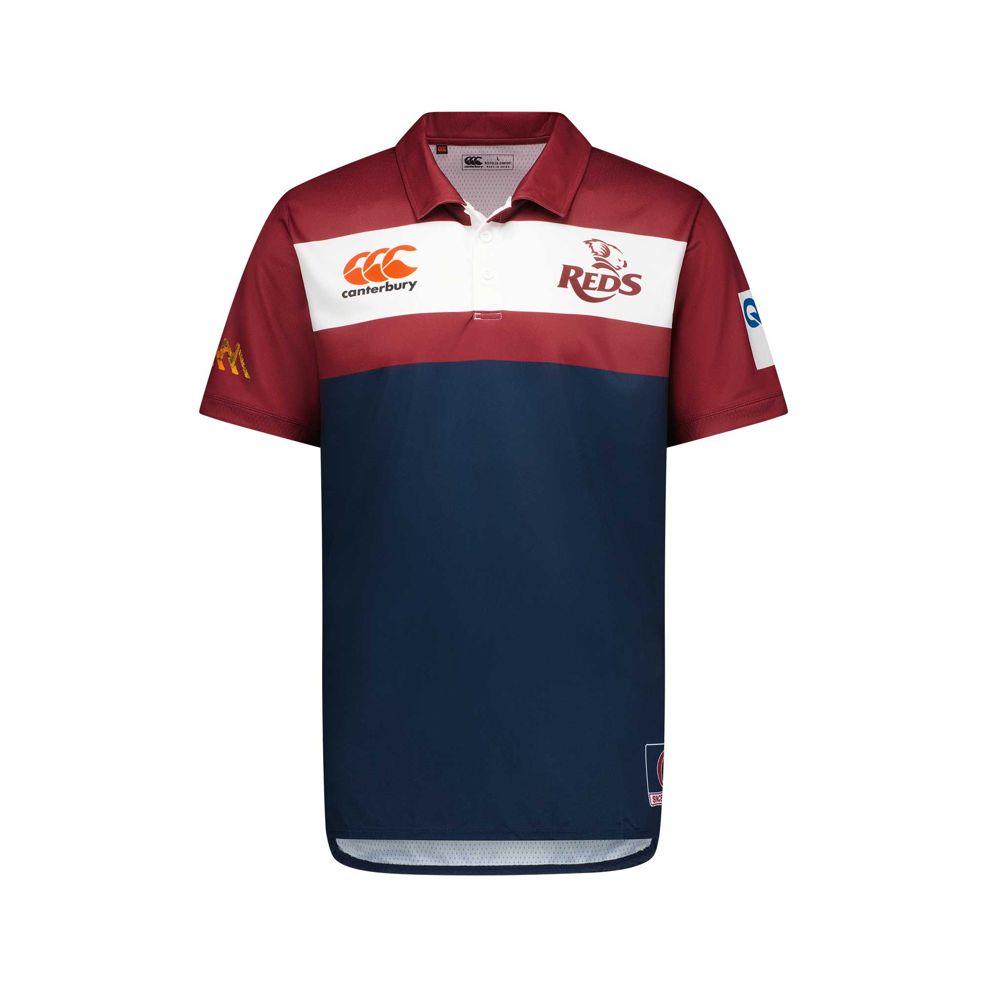 2024 Queensland Reds Mens Media Polo Queensland Reds Rugby Official Apparel